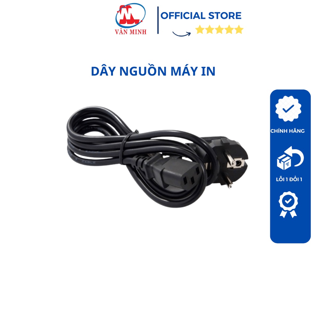 Dây nguồn máy tính, máy in, Cáp nguồn case màn hình dài 1.5 m, màu xám hoặc đen