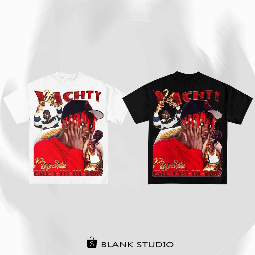 BLANK | Áo Thun Lil Yachty Tay Lỡ Unisex - Đen/Trắng Cổ Tròn