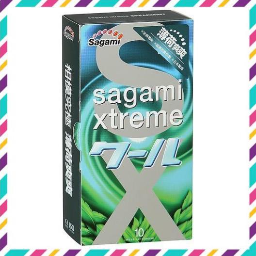 Bao cao su Siêu mỏng, hương Bạc Hà, Sagami Xtreme Spearmint Nhật Bản (Hộp 10C) /đôn dên