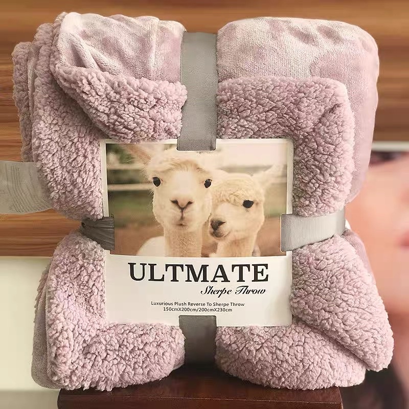 Chăn cừu Ultimate 2 lớp mềm mịn, mền trơn một màu ấm áp không rụng lông