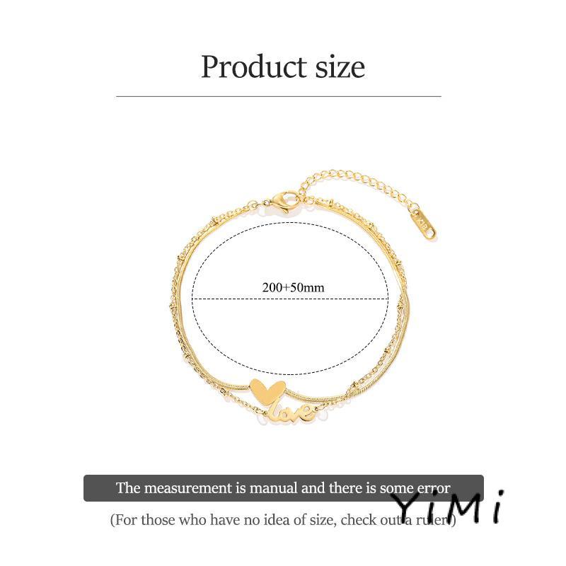 Lắc Chân Vàng Hai Lớp Hình Trái Tim Mới