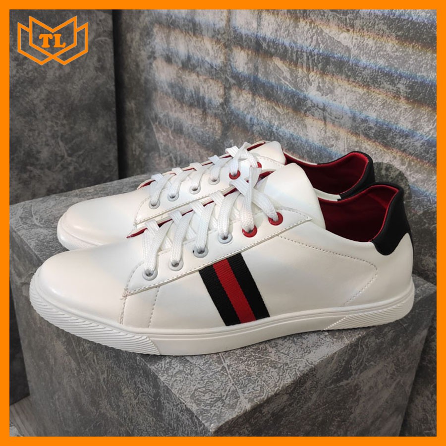 Giày bata nam trắng 3 sọc bền đẹp TL283 Shop Thành Long chuyên giày sneaker nam