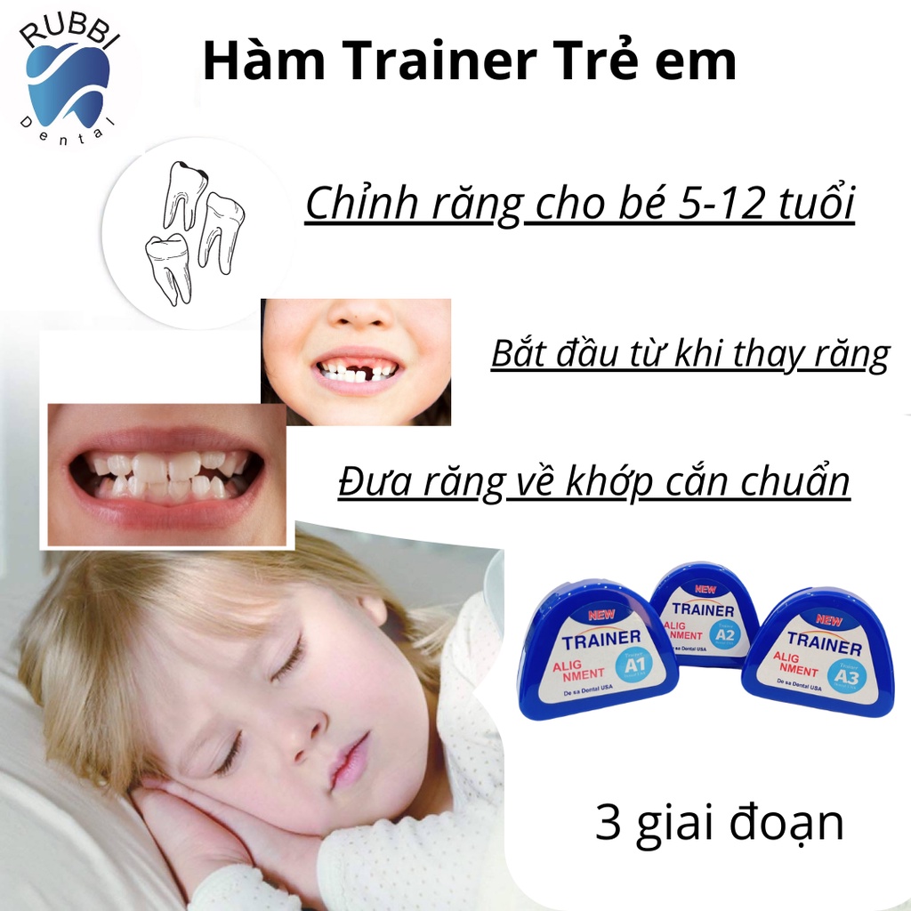 Niềng răng trong suốt tại nhà chính hãng Trainer - Bộ chỉnh nha dành cho trẻ em A1 + A2 + A3