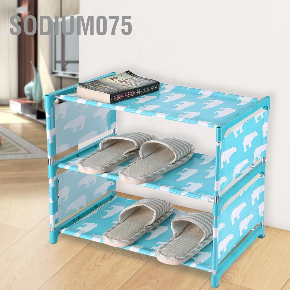 Hàng Hot 3 tầng Vải không dệt Giá để giày đứng Tự làm Giày cất giữ Kệ Nhà tổ chức Hàng giao ngaySodium075