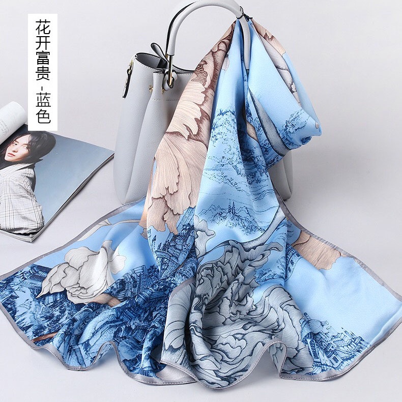 Khăn Choàng Vải Lụa 180*90CM Điều Hòa Không Khí Thời Trang