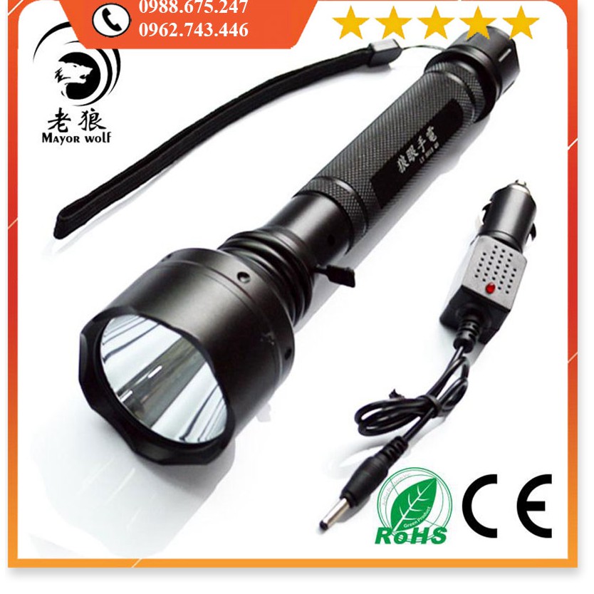 Đèn Pin Chính Hãng LYS015 ✔️Chính hãng✔️ Chiếu xa 600m, Chống nước, Pin Cực Bền +Tặng sạc, hộp đựng.