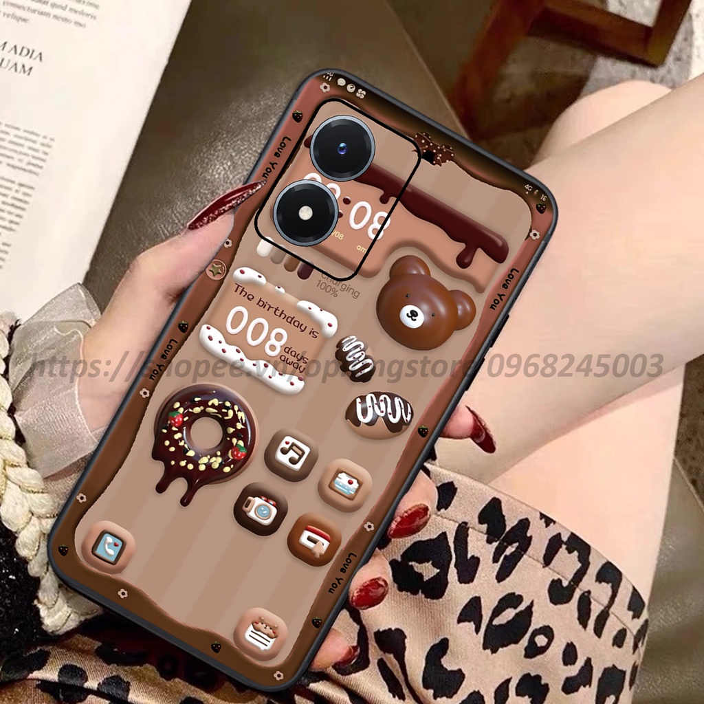 Ốp Vivo Y02S / Y01 / Y16 / Y22S / V25 in hình hình 3D gấu thỏ cute dễ thương
