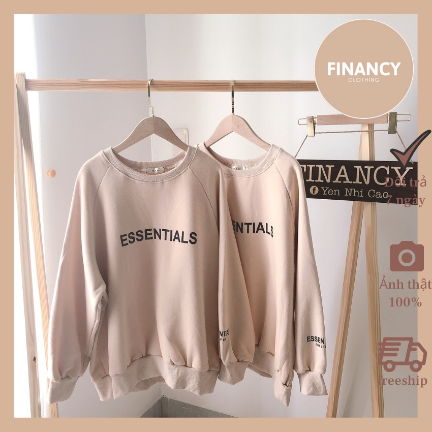 Áo Sweater form rộng unisex ⚡ MẪU MỚI ⚡ áo nỉ bông Essentials thiết kế hiện đại, trẻ trung năng động - A06