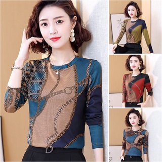 Áo thun tay dài plus size cho phụ nữ trung niên