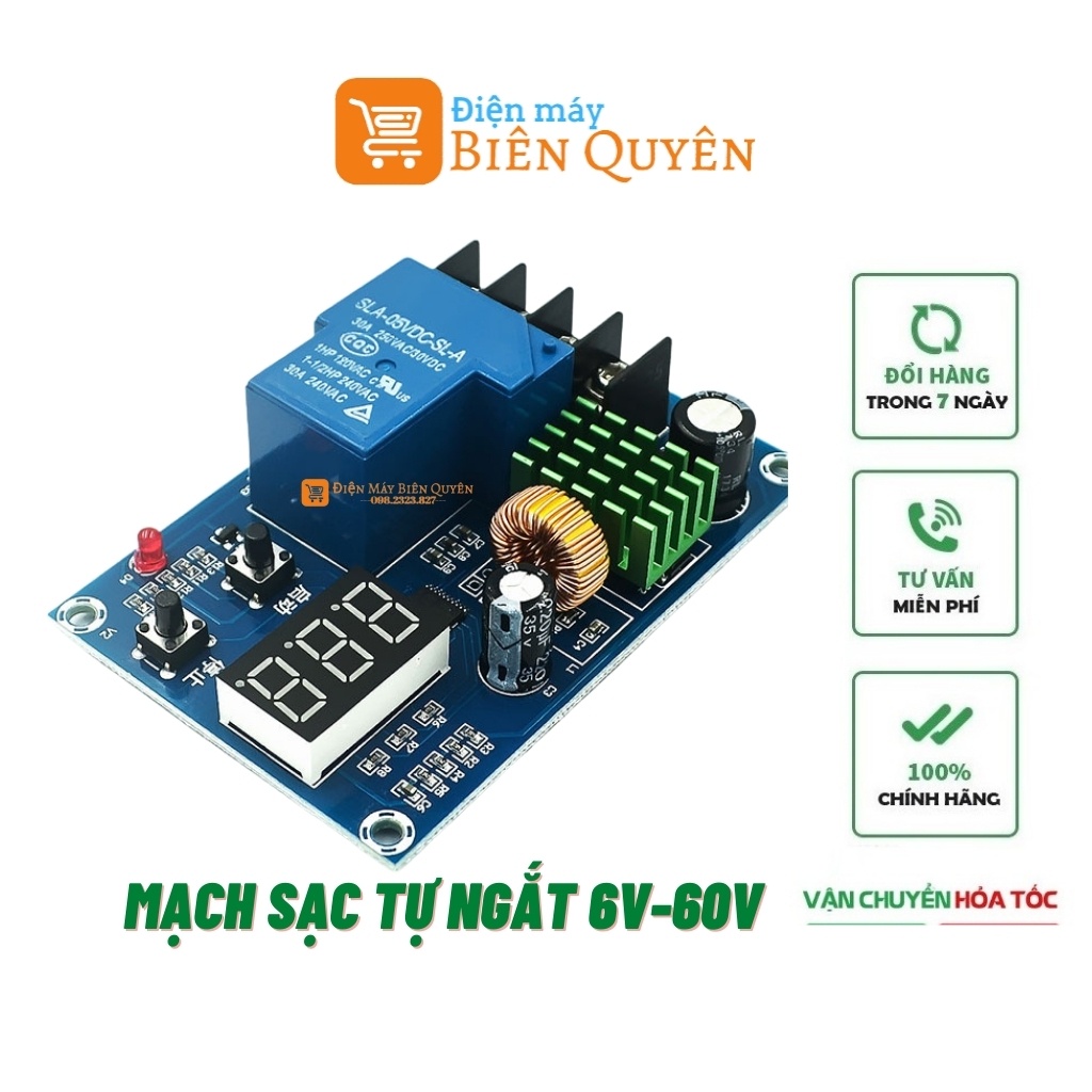 Mạch Bảo Vệ Sạc Ắc Quy Tự Ngắt 6V– 60VDC  An Toàn Tiện Dụng