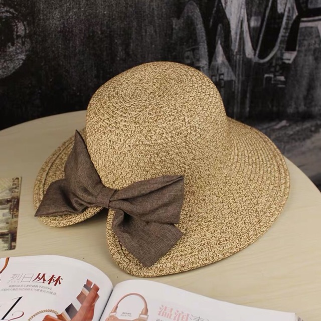 Mũ cói nơ xinh hàn quốc - Khăn turban