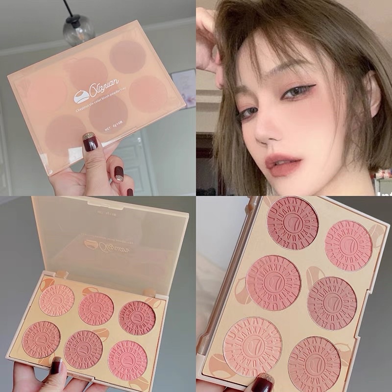 Phấn Má Nude Makeup Natural Blush Highlight Glow - Má Hồng + Tạo Khối Trendy Beauty