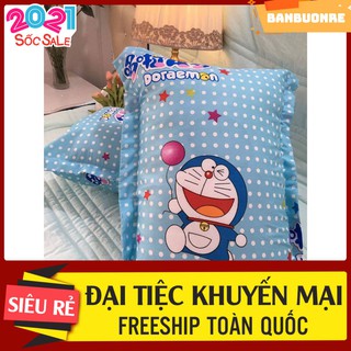 Set 2 Ruột gối bông hạt tặng 2 vỏ gối nằm DOREMON