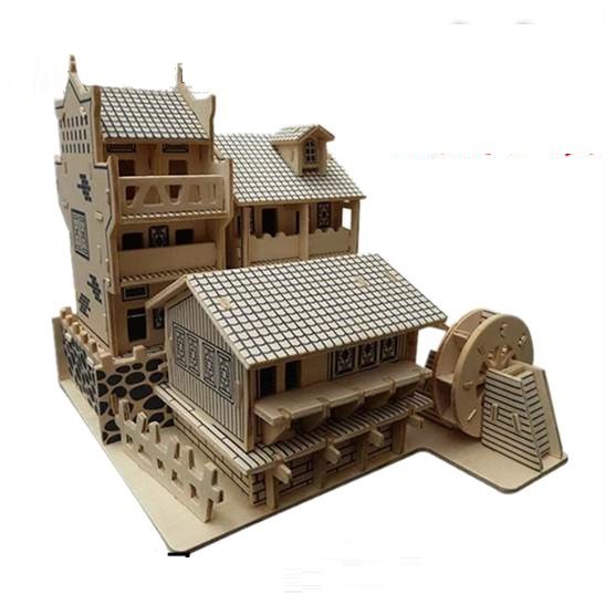 Đồ chơi lắp ráp gỗ 3D Mô hình Nhà cổ 01