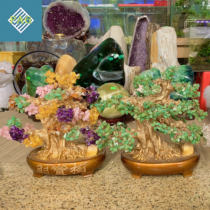 Cây Tài Lộc Đá Thiên Nhiên Mang Lại Phong Thuỷ Và Năng Lượng Cho Không Gian Sống Và Làm Việc - Kích Thước 40cm