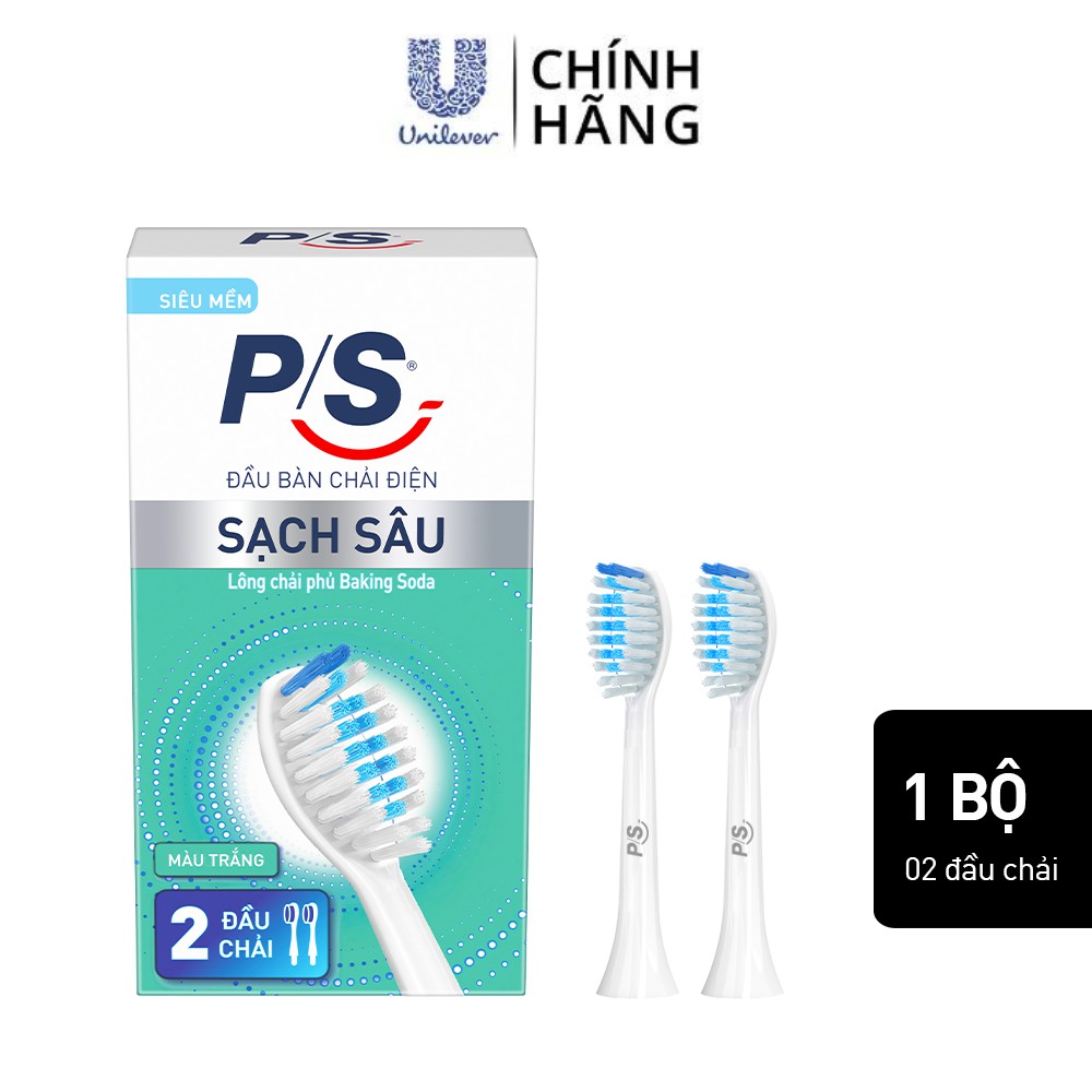 Bộ 2 đầu bàn chải điện P/S - Sạch Sâu Màu Trắng (Thay đầu bàn chải mỗi 3 tháng)