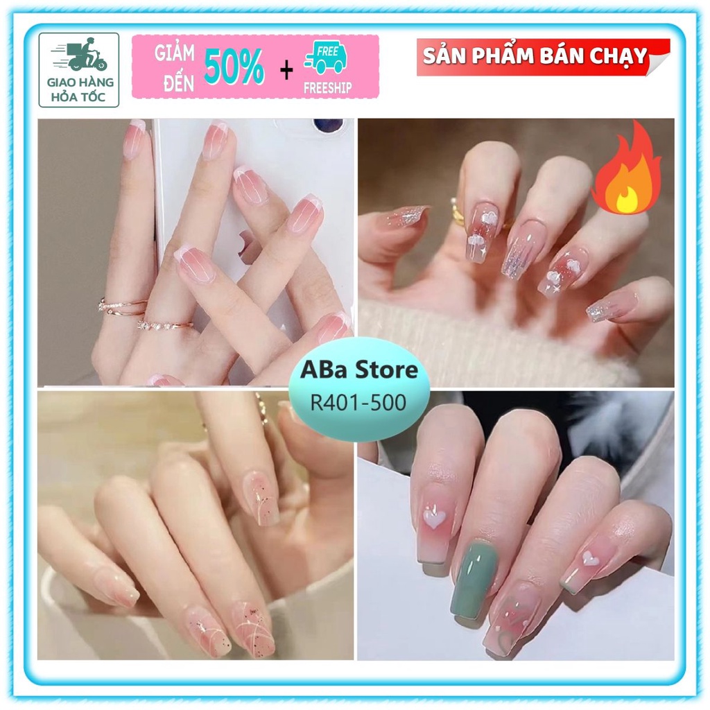 Móng giả mã hot kèm keo làm nails ABa Store [R401-500]