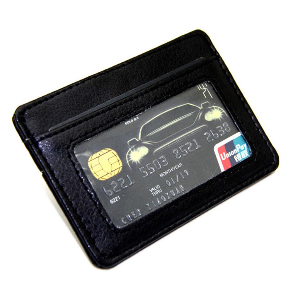 Ví đựng thẻ cao cấp giả da màu đen thời trang