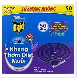 Combo 10 hộp Nhang Muỗi Raid Hương Lavender (100 Khoanh) Điện Gia Dụng Bảo Minh - Điện Gia Dụng Bảo Minh