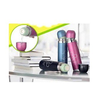 Bình nước giữ nhiệt 500ml chất liệu thép không gỉ hình chuột Mickey
