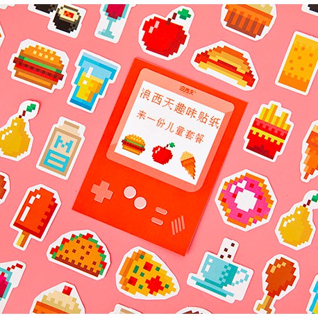 SET STICKER DÁN DỄ THƯƠNG 8BIT NHIỀU CHỦ ĐỀ