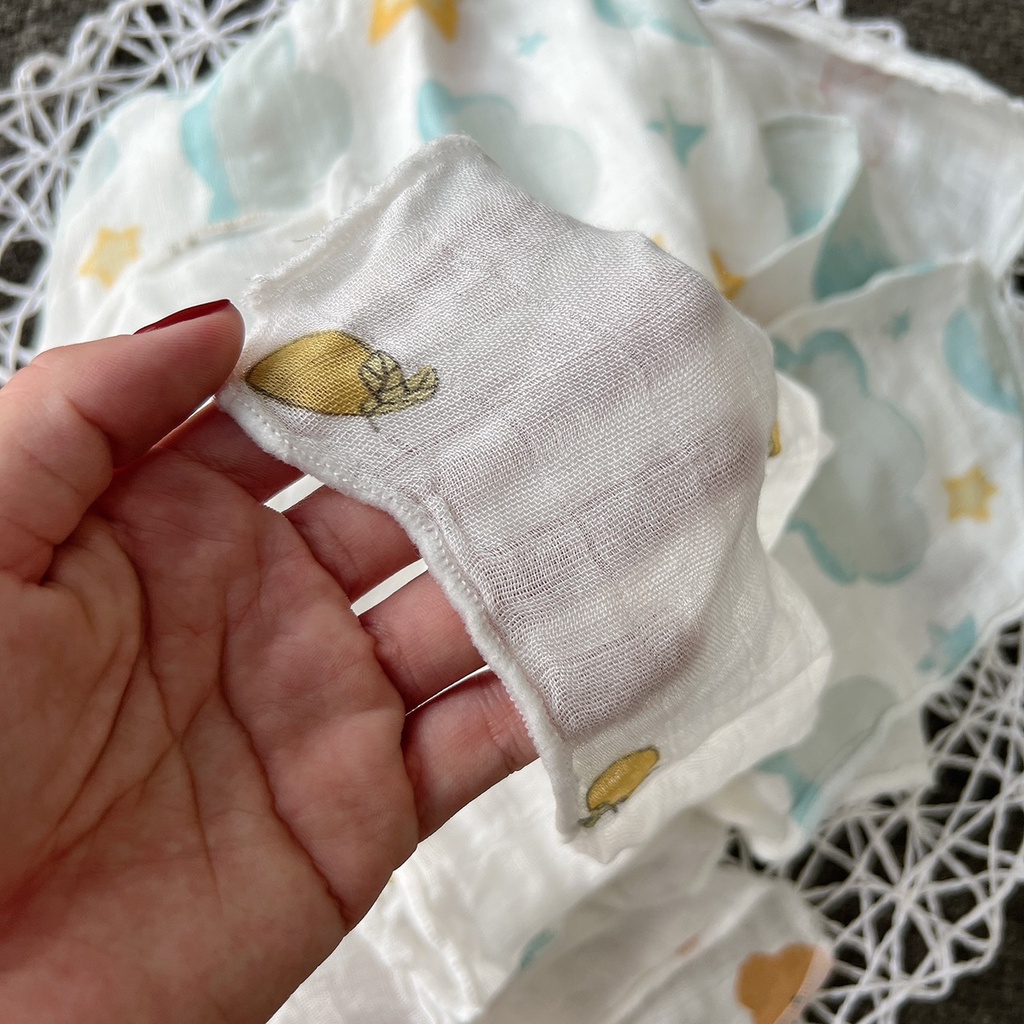 Set 10 Khăn Sữa Aden Sợi Tre Mẫu Mới Siêu Mềm Mịn Cho Bé | Minizon Kids