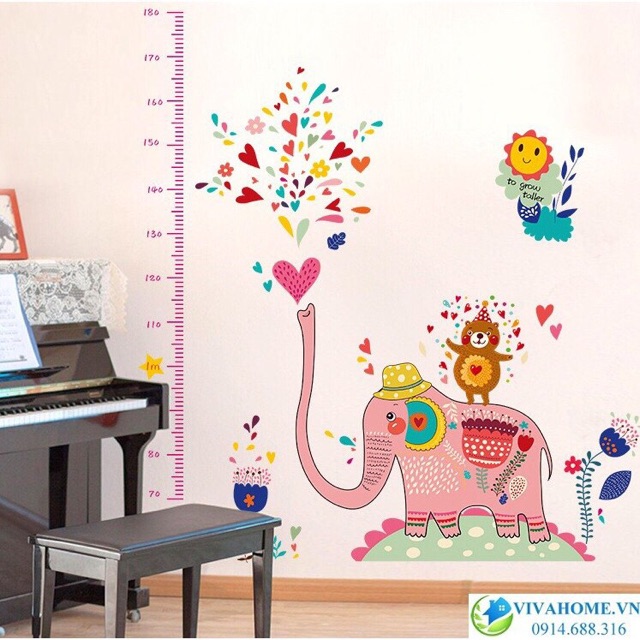 Decal dán tường - Thước đo chiều cao cho bé