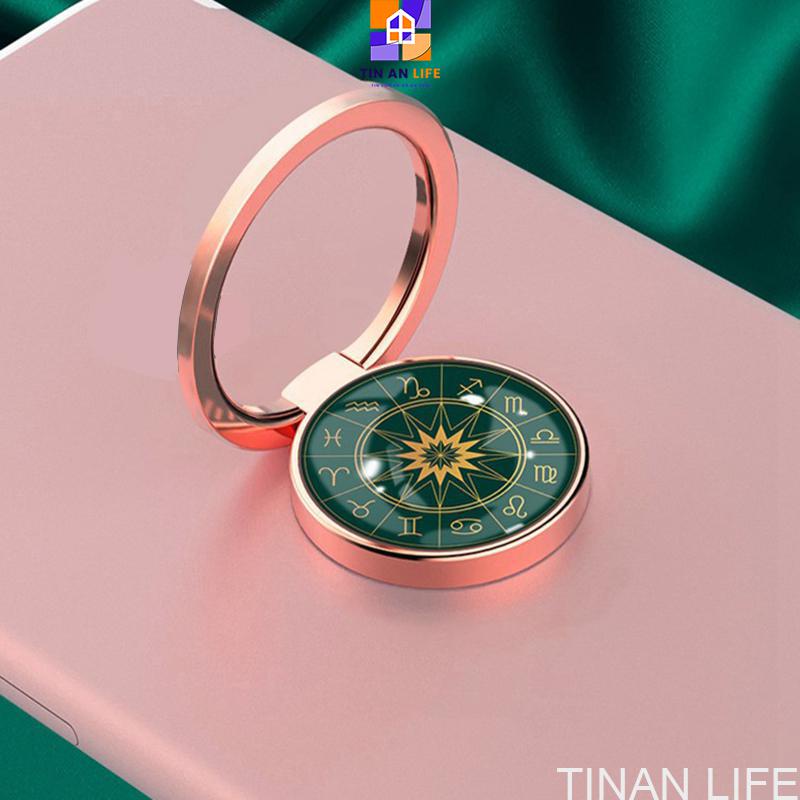 Giá đỡ điện thoại các chòm sao cung hoàng đạo, giá đỡ dạng nhẫn mạ vàng