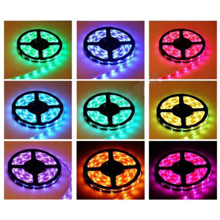 Đèn led Tiktok, Bộ đèn LED dây dán 5050 phủ keo silicon đổi 7 màu V-L-D-RGB +Nguồn+Khiển