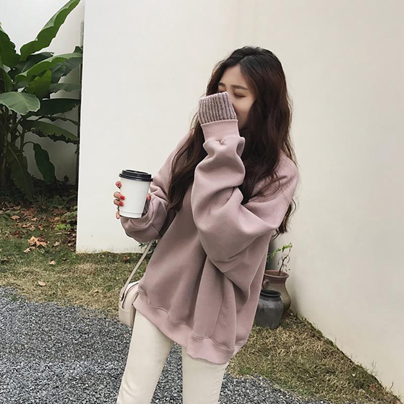 Women Sweater Autumn Winter Cute Solid Color Sweatshirt Loose Casual Turtleneck Long Sleeve Women Jacket | BigBuy360 - bigbuy360.vn