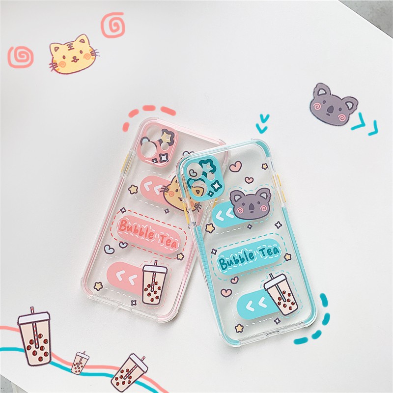 Ốp lưng iphone Bubble Tea viền màu chống trượt 6/6plus/6s/6splus/7/7plus/8/8plus/x/xr/xs/11/12/13/pro/max/plus/promax