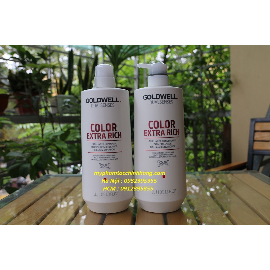 DẦU GỘI XẢ SIÊU DƯỠNG MÀU GOLDWELL COLOR EXTRA RICH 1000ML*2