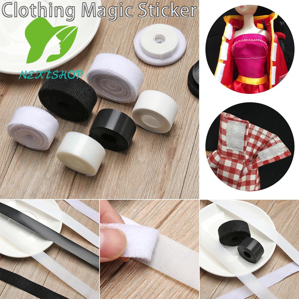 NEXTSHOP High Quality Clothes Fastener Tape 6/8/20mm Width Paste Strap Doll Sewing Stickers Black/White Newest DIY Clothing Accessories Thin Magic Tapes Sticker/Multicolor