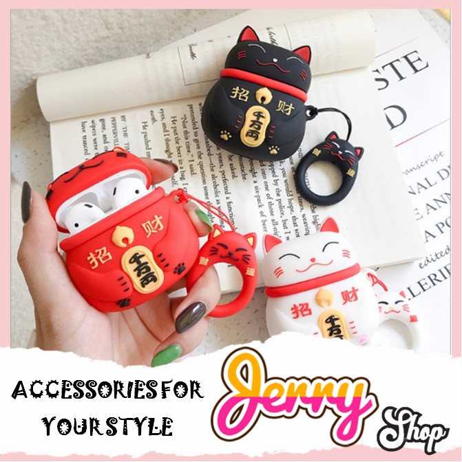 Vỏ bao case airpods mèo thần tài airpods 1/2/PRO...JERRY SHOP