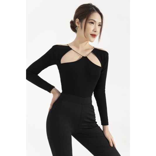 ÁO BODYSUIT CỔ SAO ĐEN