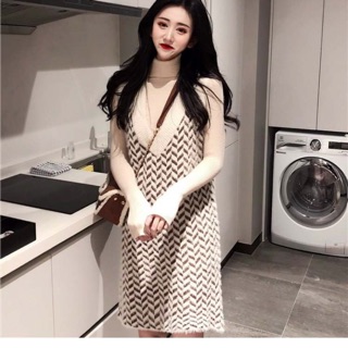 Đầm len dáng suông
