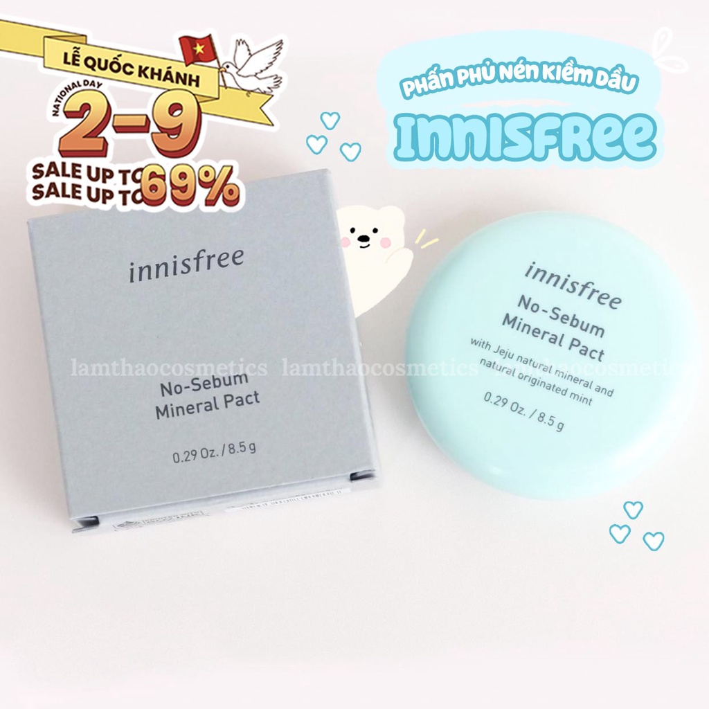 Phấn Phủ Nén Kiềm Dầu Innisfree No Sebum Mineral Pact 8.5g