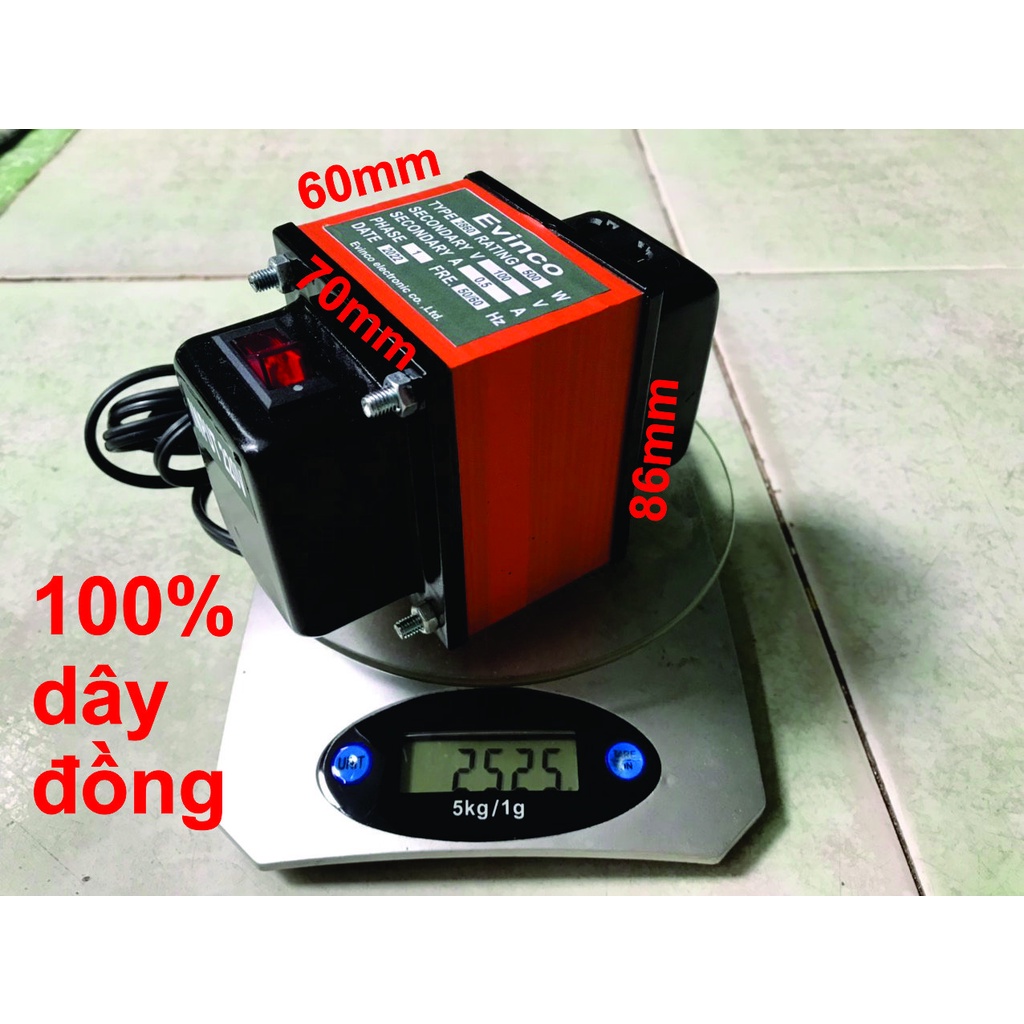 Biến thế 300W, biến áp 220v ra 100v,110v, 50/60Hz, 300W, sử dụng cho máy lọc không khí nội địa nhật điện áp 100v.