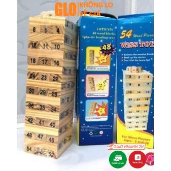 Bộ Đồ Chơi Rút Gỗ Wiss Toy Lớn(Gồm 54 Thanh Gỗ Và 4 Xúc Xắc)