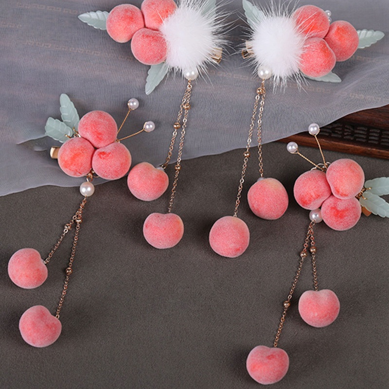 Kẹp Tóc Tua Rua Đính Ngọc Trai Giả Bằng Hợp Kim Phong Cách Vintage