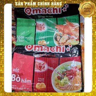 5 gói mì omachi xốt bò hầm, tôm chua cay, sườn hầm ngũ quả