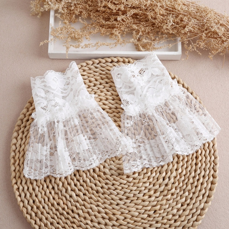 Vòng Tay Giả Xếp Ly Màu Trắng Đen Tháo Rời Được