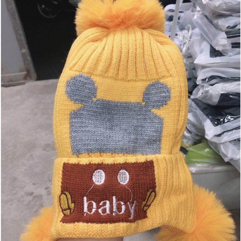 MŨ LEN CHO BÉ LỚN TỪ 5 TUỔI TRỞ LÊN LÓT NỈ CỰC ẤM