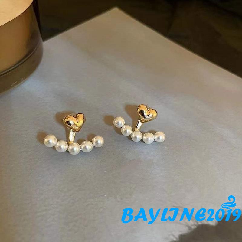 Khuyên tai nữ dáng dài đính ngọc trai nhân tạo thời trang