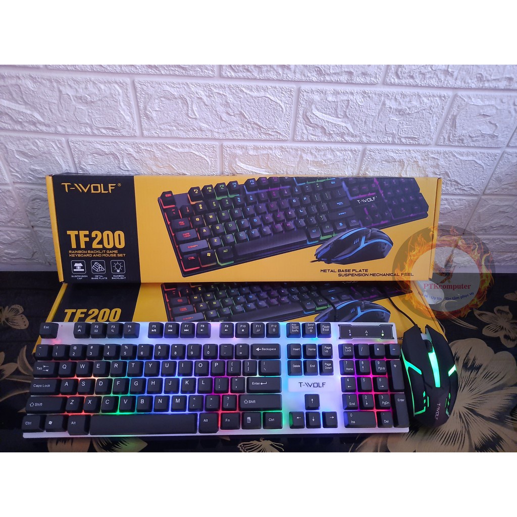 Combo Bàn Phím + Mouse T-WOLF TF200 LED