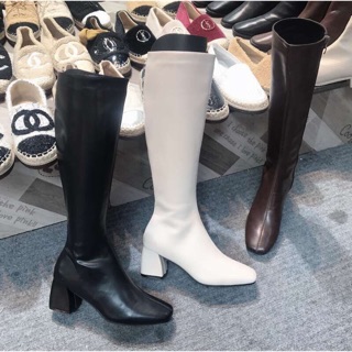 Boot đùi chất da thật gót 6P