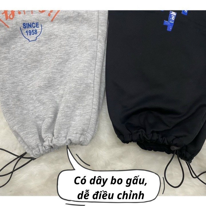 Quần jogger, Quần dài ống rộng có dây rút bo gấu chất vải da cá cao cấp in họa tiết siu đẹp