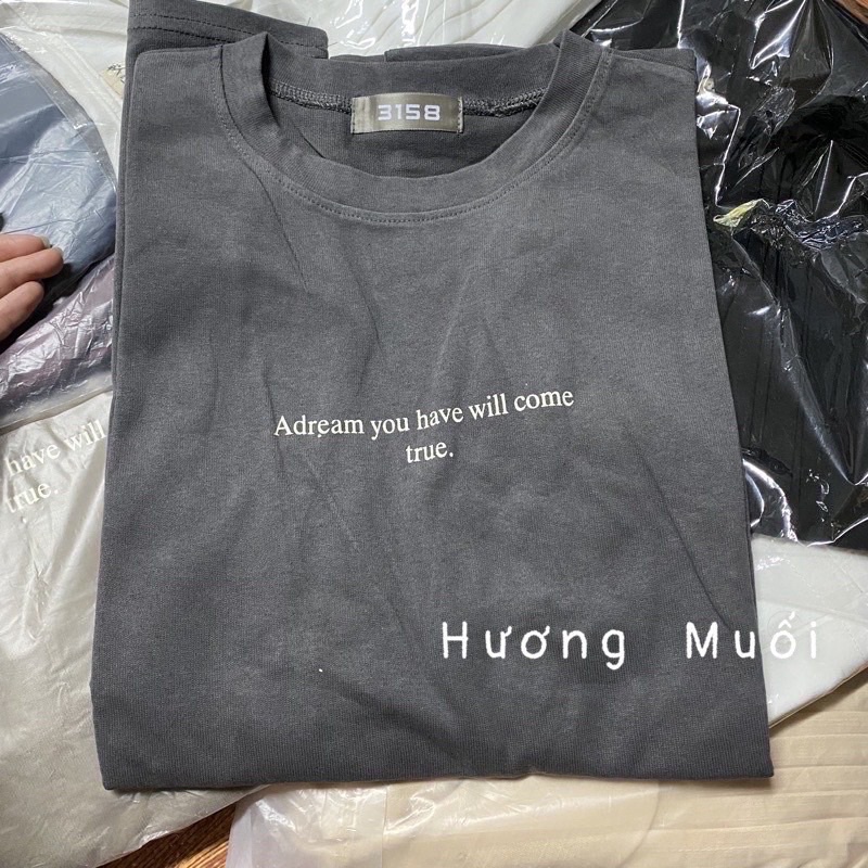 Áo thun chữ nhỏ adream tay lỡ-form rộng hang qc mác 3158