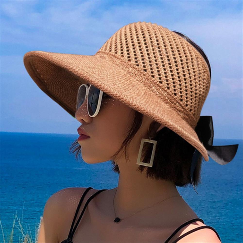 SUMU Mũ Đi Biển Chống Nắng Đính Nơ Có Thể Gấp Gọn Tiện Lợi