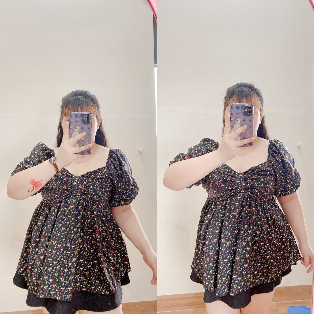 🌼Áo Babydoll nơ ngực dáng dài 50-80kg
